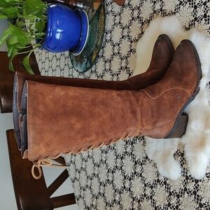 Born Leather Suede Boots Brown Size Large